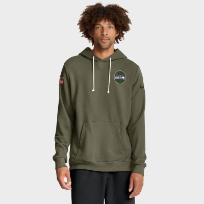 Толстовка Seattle Seahawks Nike Olive 2025 Salute to Service Sideline Standard Issue Dri-FIT