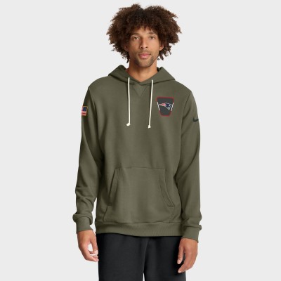 Толстовка New England Patriots Nike Olive 2025 Salute to Service Sideline Standard Issue Dri-FIT