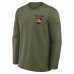 Футболка с длинным рукавом Cleveland Browns Nike Olive 2025 Salute to Service Sideline Coaches Therma-FIT