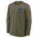 Футболка с длинным рукавом Detroit Lions Nike Olive 2025 Salute to Service Sideline Coaches Therma-FIT