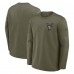 Футболка с длинным рукавом Minnesota Vikings Nike Olive 2025 Salute to Service Sideline Coaches Therma-FIT
