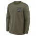 Футболка с длинным рукавом Philadelphia Eagles Nike Olive 2025 Salute to Service Sideline Coaches Therma-FIT