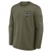 Футболка с длинным рукавом Seattle Seahawks Nike Olive 2025 Salute to Service Sideline Coaches Therma-FIT