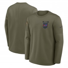 Футболка с длинным рукавом Buffalo Bills Nike Olive 2025 Salute to Service Sideline Coaches Therma-FIT