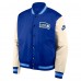 Seattle Seahawks Nike Royal/Cream Rewind Legacy Full-Snap Bomber Jacket