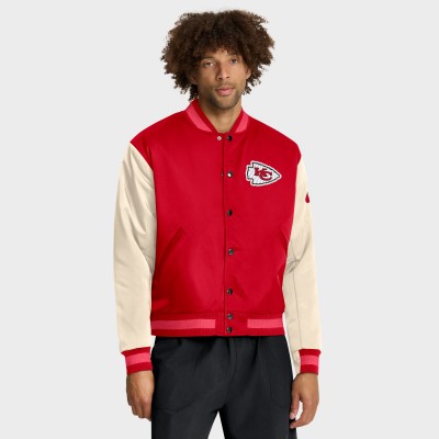 Kansas City Chiefs Nike Red/Cream Rewind Legacy Full-Snap Bomber Jacket