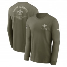 Футболка с длинным рукавом New Orleans Saints Nike Olive 2025 Salute to Service Sideline