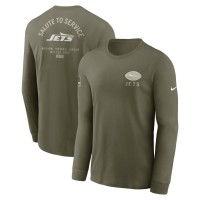 Футболка с длинным рукавом New York Jets Nike Olive 2025 Salute to Service Sideline