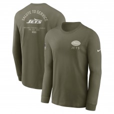 Футболка с длинным рукавом New York Jets Nike Olive 2025 Salute to Service Sideline