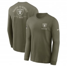 Футболка с длинным рукавом Las Vegas Raiders Nike Olive 2025 Salute to Service Sideline Футболка с длинным рукавом Las Vegas Raiders Nike Olive 2025 Salute to Service Sideline