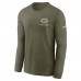 Футболка с длинным рукавом Green Bay Packers Nike Olive 2025 Salute to Service Sideline