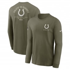 Футболка с длинным рукавом Indianapolis Colts Nike Olive 2025 Salute to Service Sideline