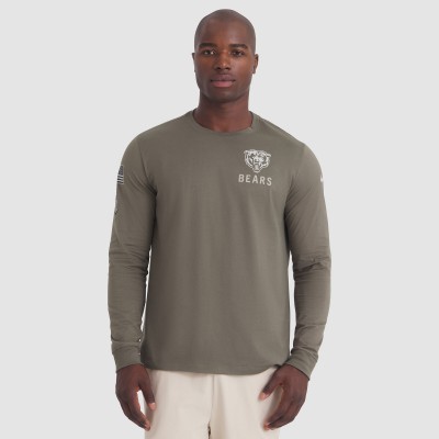 Футболка с длинным рукавом Chicago Bears Nike Olive 2025 Salute to Service Sideline