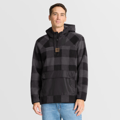 Толстовка Baltimore Ravens Fanatics Black Oversized Elements Plaid Polar Fleece Quarter-Zip