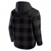 San Francisco 49ers Fanatics Black Elements Plaid Polar Fleece Quarter-Zip Hoodie