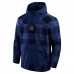 Denver Broncos Fanatics Navy Elements Plaid Polar Fleece Quarter-Zip Hoodie
