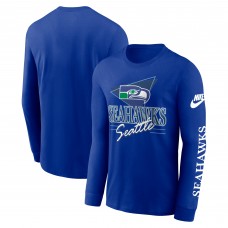 Seattle Seahawks Nike Royal Rewind Long Sleeve T-Shirt