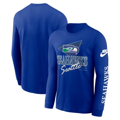 Seattle Seahawks Nike Royal Rewind Long Sleeve T-Shirt