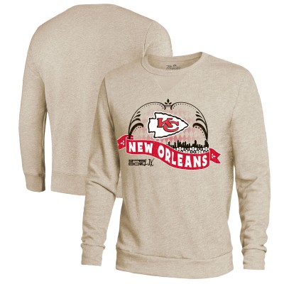 Свитшот на флисе Kansas City Chiefs Majestic Threads Super Bowl LIX Oversized Fleece - Cream