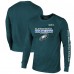Футболка с длинным рукавом Philadelphia Eagles Majestic Threads Super Bowl LIX Tri-Blend - Midnight Green