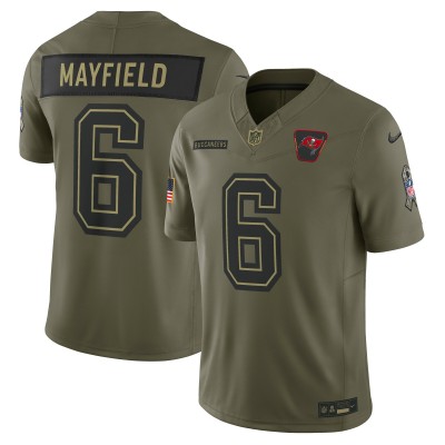 Игровая джерси Tampa Bay Buccaneers Baker Mayfield Nike Olive 2025 Salute to Service Limited