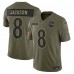 Игровая джерси Baltimore Ravens Lamar Jackson Nike Olive 2025 Salute to Service Limited