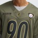 Игровая джерси Pittsburgh Steelers T.J. Watt Nike Olive 2025 Salute to Service Limited