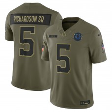 Игровая джерси Indianapolis Colts Anthony Richardson Sr. Nike Olive 2025 Salute to Service Limited