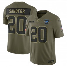 Игровая джерси Detroit Lions Barry Sanders Nike Olive 2025 Salute to Service Retired Limited