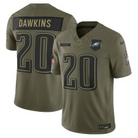 Игровая джерси Philadelphia Eagles Brian Dawkins Nike Olive 2025 Salute to Service Retired Limited