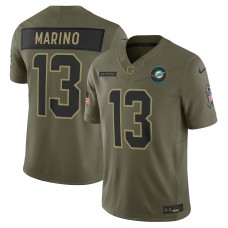 Игровая джерси Miami Dolphins Dan Marino Nike Olive 2025 Salute to Service Retired Limited