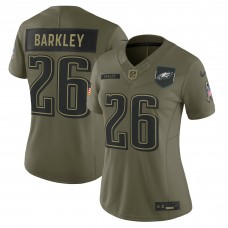 Игровая джерси Женская Philadelphia Eagles Saquon Barkley Nike Olive 2025 Salute to Service Limited