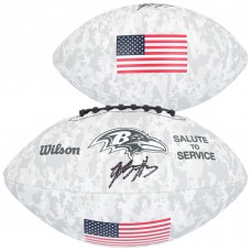 Rashod Bateman Baltimore Ravens Autographed Fanatics Authentic Wilson 2024 Salute To Service Football