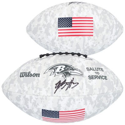 Rashod Bateman Baltimore Ravens Autographed Fanatics Authentic Wilson 2024 Salute To Service Football