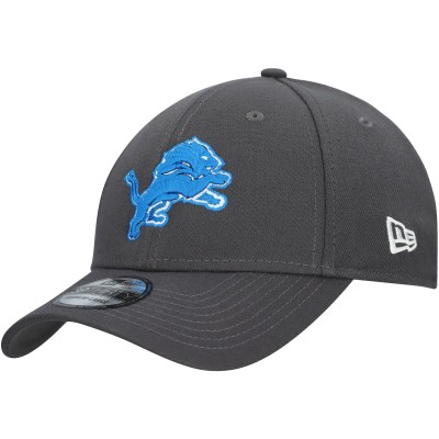 Бейсболка Detroit Lions New Era Charcoal Primary Logo 39THIRTY