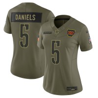 Игровая джерси Женская Washington Commanders Jayden Daniels Nike Olive 2025 Salute to Service Limited