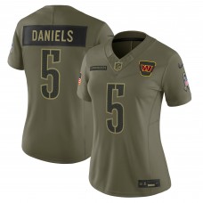 Игровая джерси Женская Washington Commanders Jayden Daniels Nike Olive 2025 Salute to Service Limited