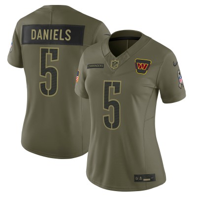 Игровая джерси Женская Washington Commanders Jayden Daniels Nike Olive 2025 Salute to Service Limited