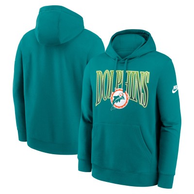Miami Dolphins Nike Aqua Full Blitz Club Fleece Pullover Hoodie