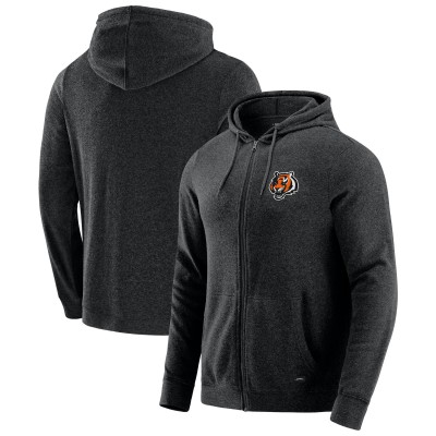 Cincinnati Bengals J. Palmer Dark Heather Gray Players Lounge Tri-Blend Full-Zip Hoodie