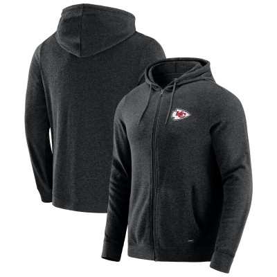 Kansas City Chiefs J. Palmer Dark Heather Gray Players Lounge Tri-Blend Full-Zip Hoodie