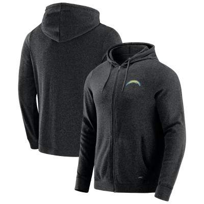 Los Angeles Chargers J. Palmer Dark Heather Gray Players Lounge Tri-Blend Full-Zip Hoodie