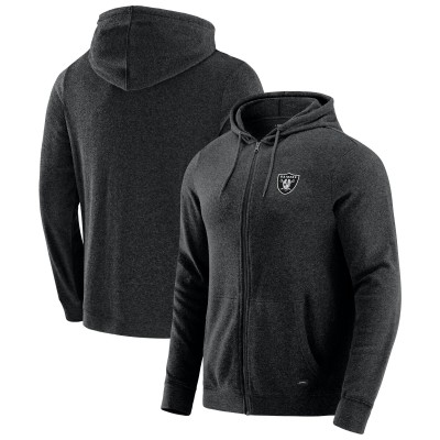 Las Vegas Raiders J. Palmer Dark Heather Gray Players Lounge Tri-Blend Full-Zip Hoodie
