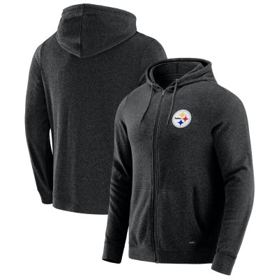 Pittsburgh Steelers J. Palmer Dark Heather Gray Players Lounge Tri-Blend Full-Zip Hoodie