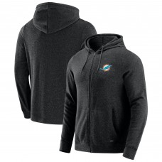 Miami Dolphins J. Palmer Dark Heather Gray Players Lounge Tri-Blend Full-Zip Hoodie
