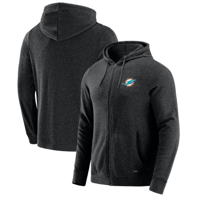 Miami Dolphins J. Palmer Dark Heather Gray Players Lounge Tri-Blend Full-Zip Hoodie