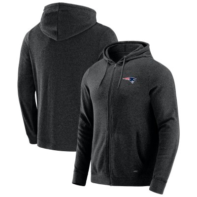 New England Patriots J. Palmer Dark Heather Gray Players Lounge Tri-Blend Full-Zip Hoodie