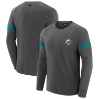 Miami Dolphins J. Palmer Dark Heather Gray Players Lounge Raglan Tri-Blend Sweatshirt