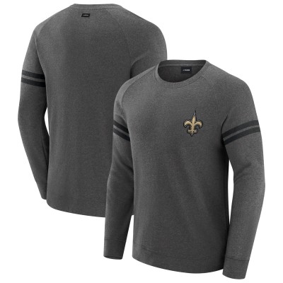 New Orleans Saints J. Palmer Dark Heather Gray Players Lounge Raglan Tri-Blend Sweatshirt