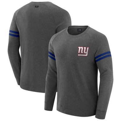 New York Giants J. Palmer Dark Heather Gray Players Lounge Raglan Tri-Blend Sweatshirt